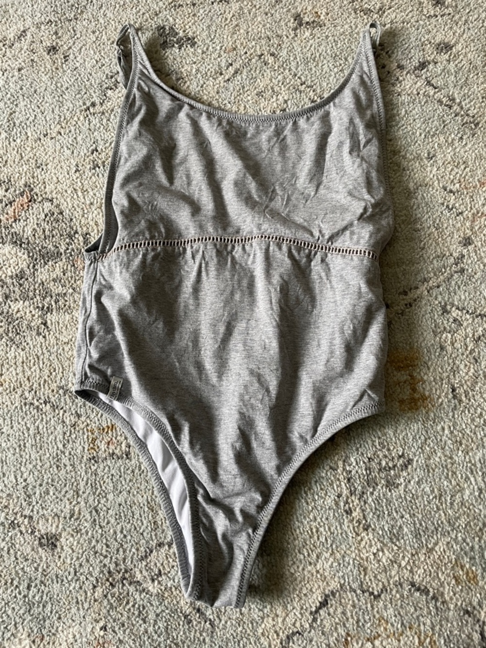 Rhythm. Gray Scoop Back One-Piece Swimsuit